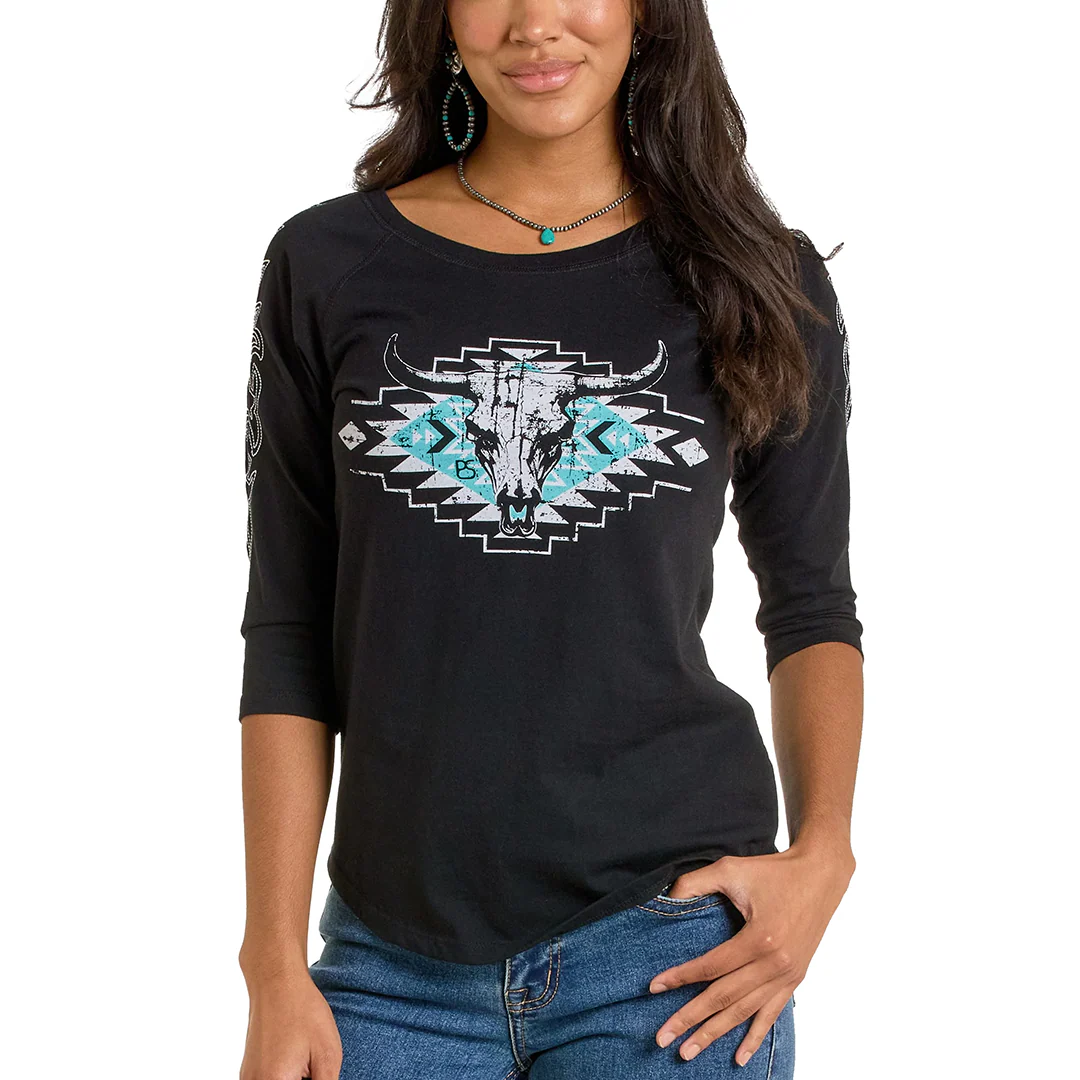 Rock & Roll Denim Women's Raglan Screen Blouse