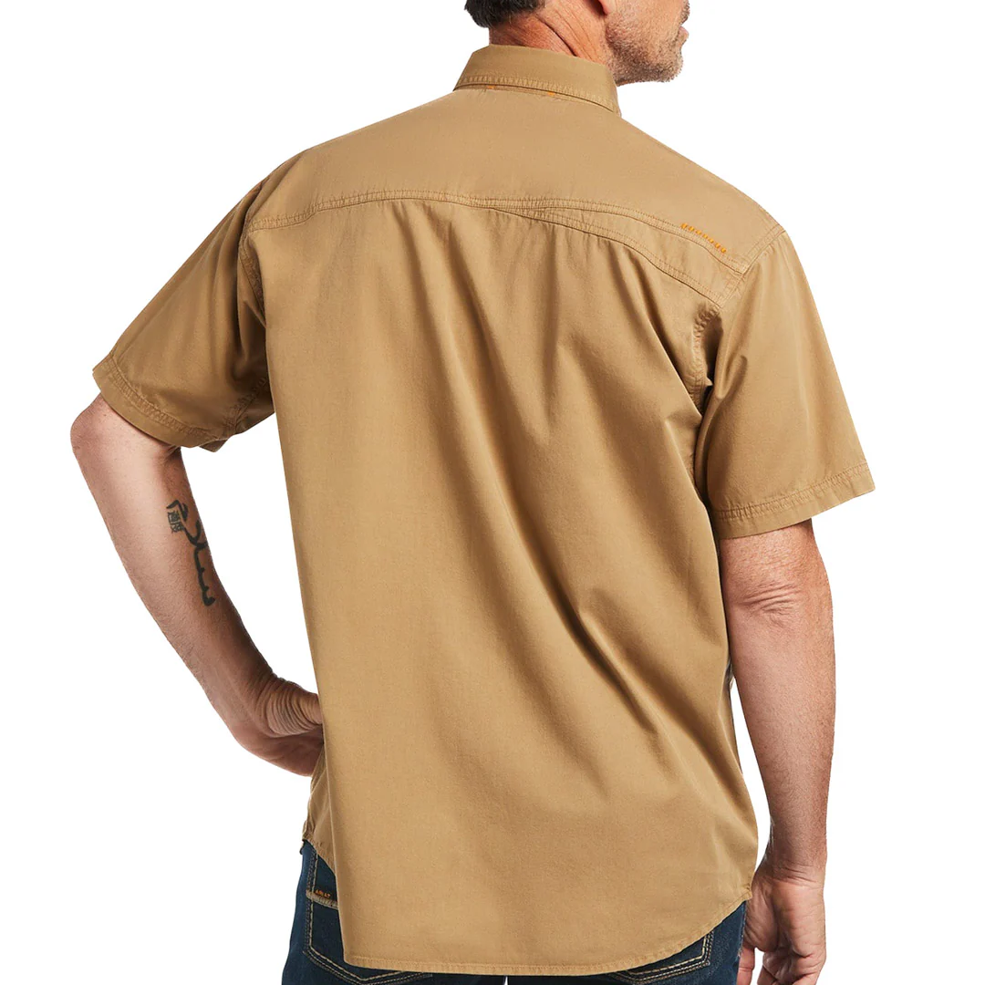 Ariat Men's Rebar Washed Twill Short Sleeve Button-Down Shirt