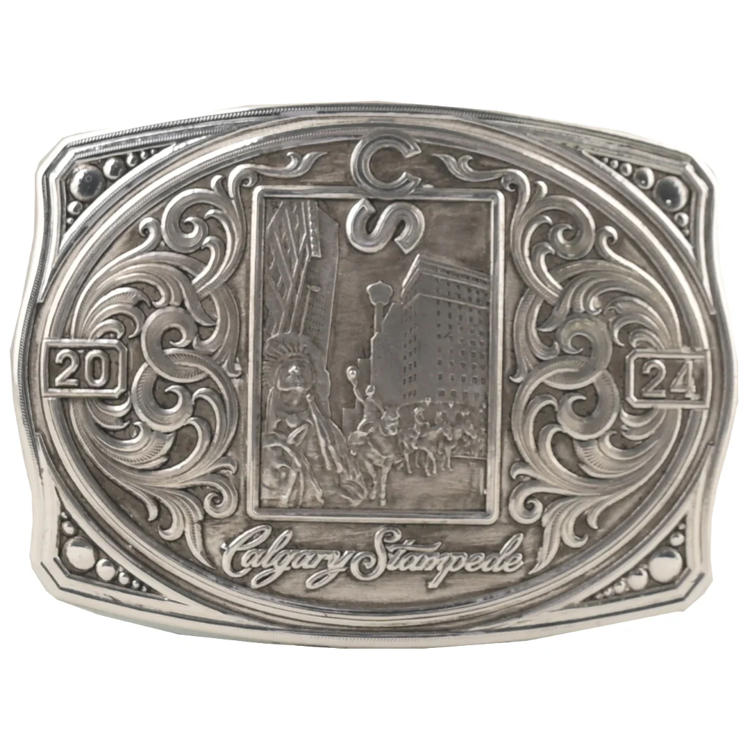 Montana Silversmiths Calgary Stampede CS 2024 Pewter Silver Poster Buckle