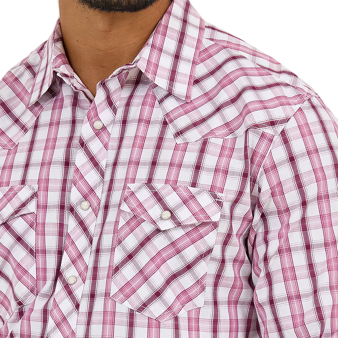 Wrangler Men's 20X Competition Advanced Comfort Plaid Long Sleeve Snap Shirt