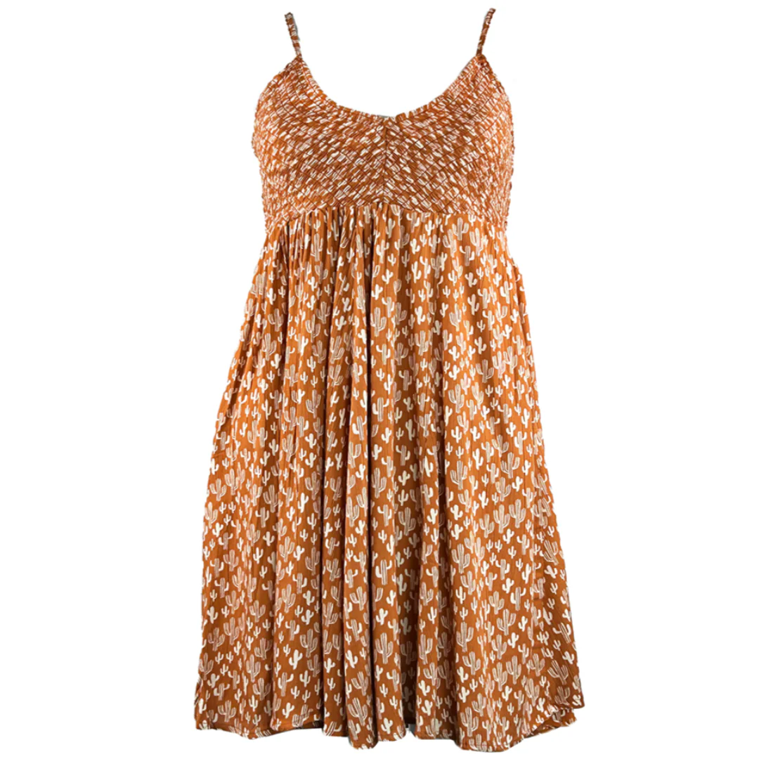 Angie Clothes Women's Cactus Print Mini Dress