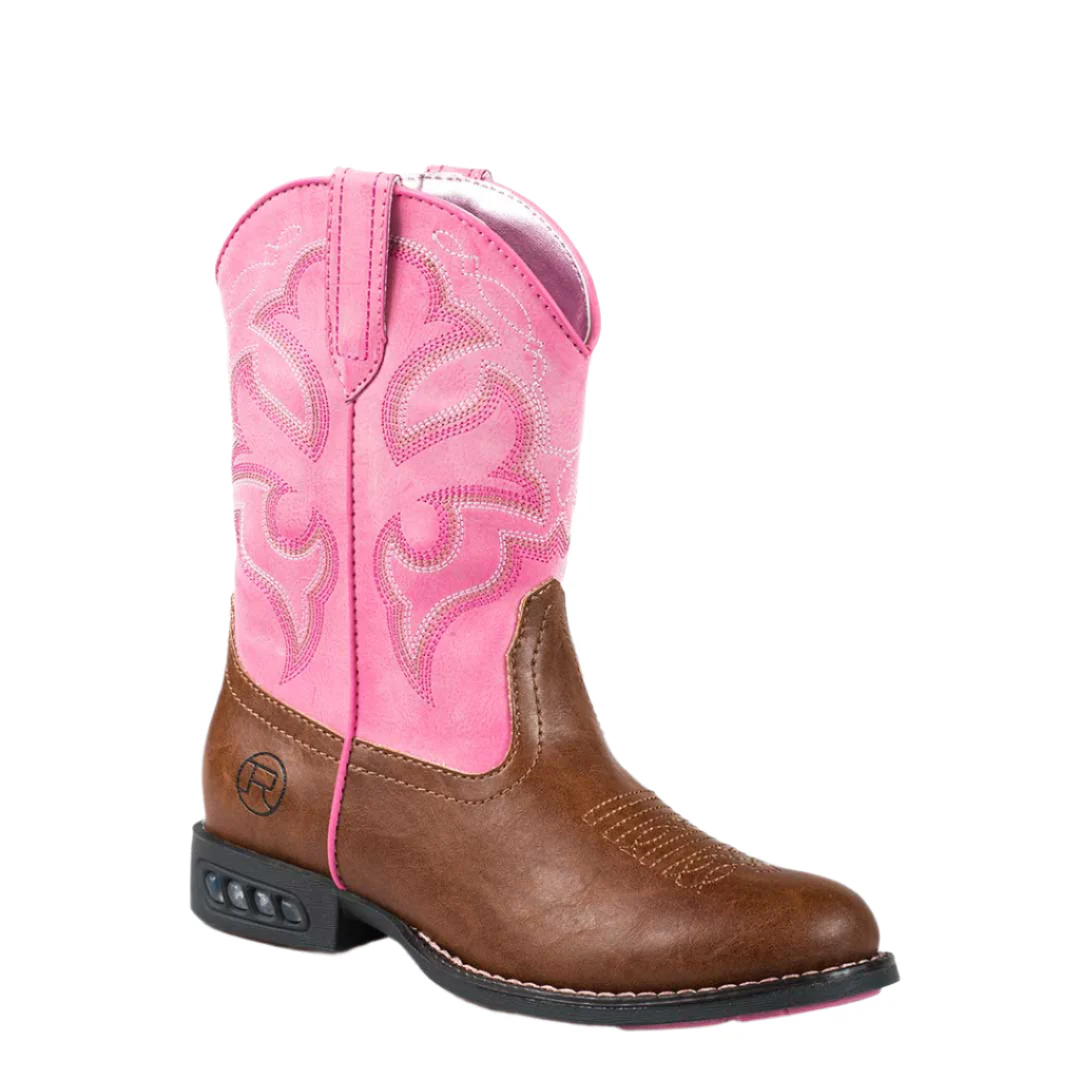 Roper Girls' Lighting Round Toe Light Up Cowgirl Boots