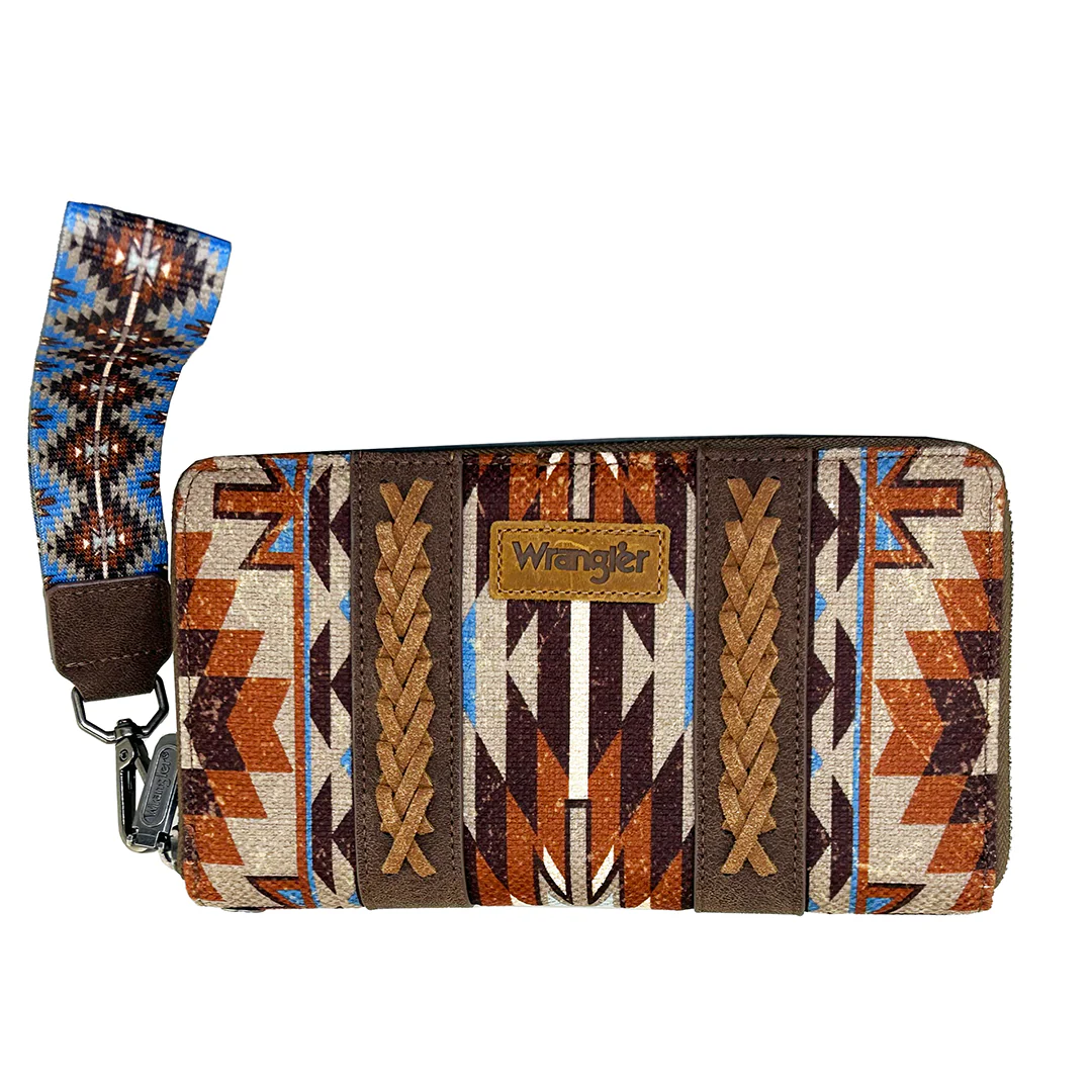 Wrangler Women's Aztec Print Whipstitch Wallet