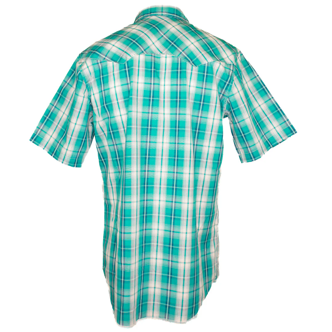 Wrangler Men's Fashion Short Sleeve Plaid Snap Shirt
