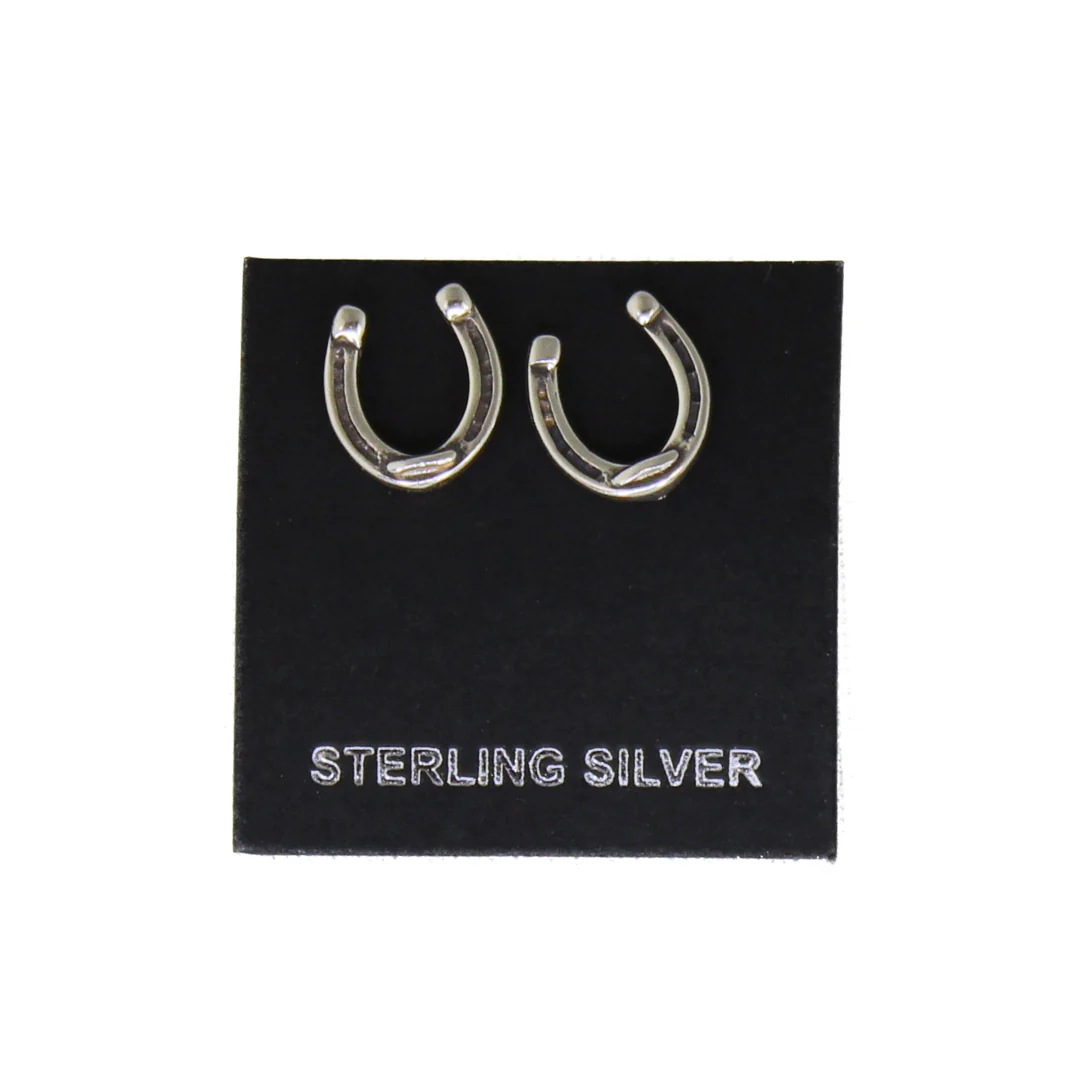 Horseshoe Silver Stud Earrings