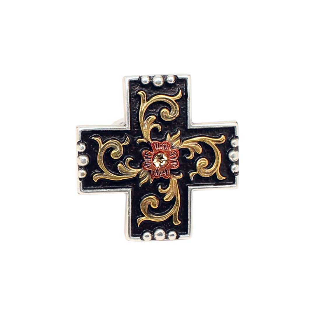 M&F Western Products Floral Cross Scarf Slide