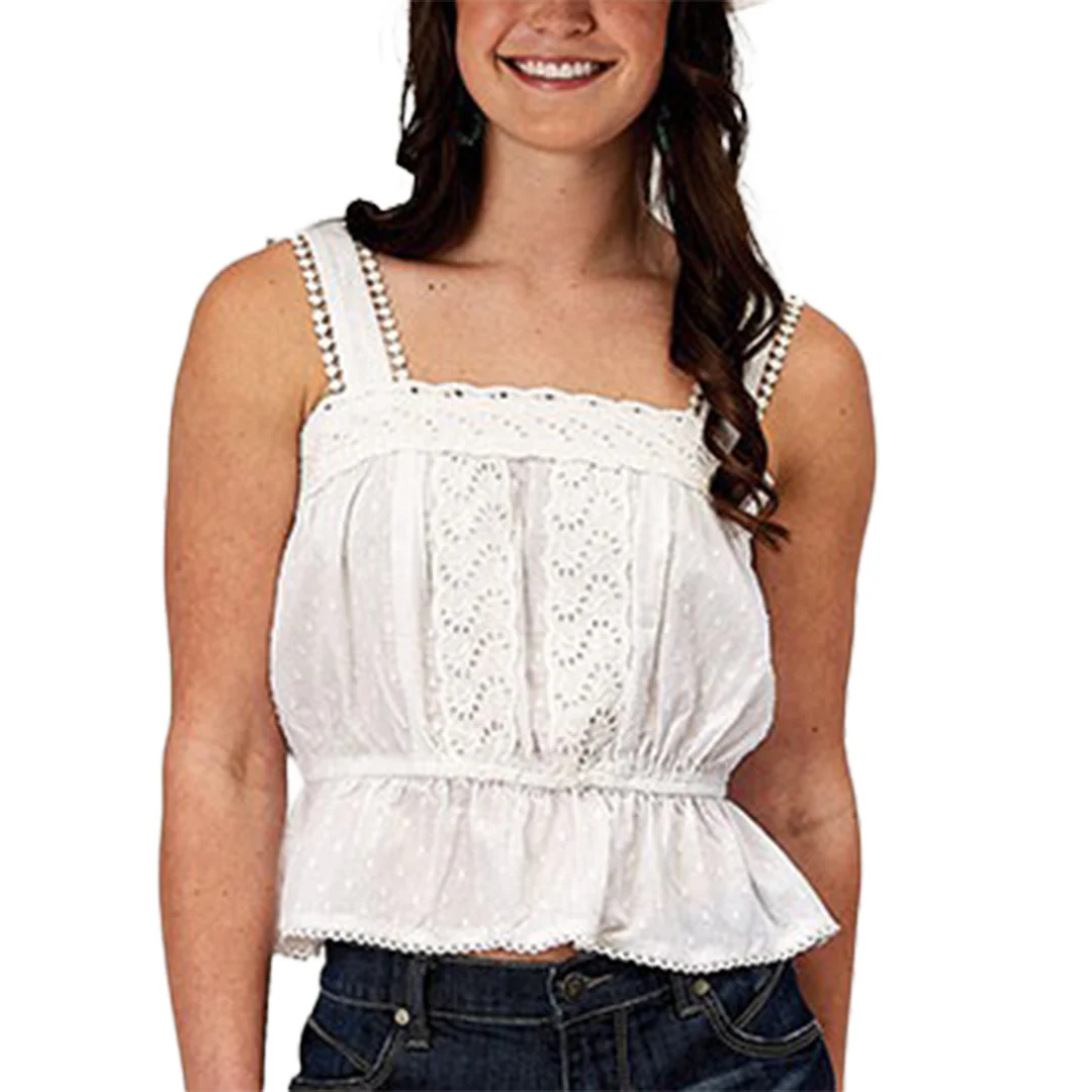 Roper Women's Sleeveless Swiss Dot Tank