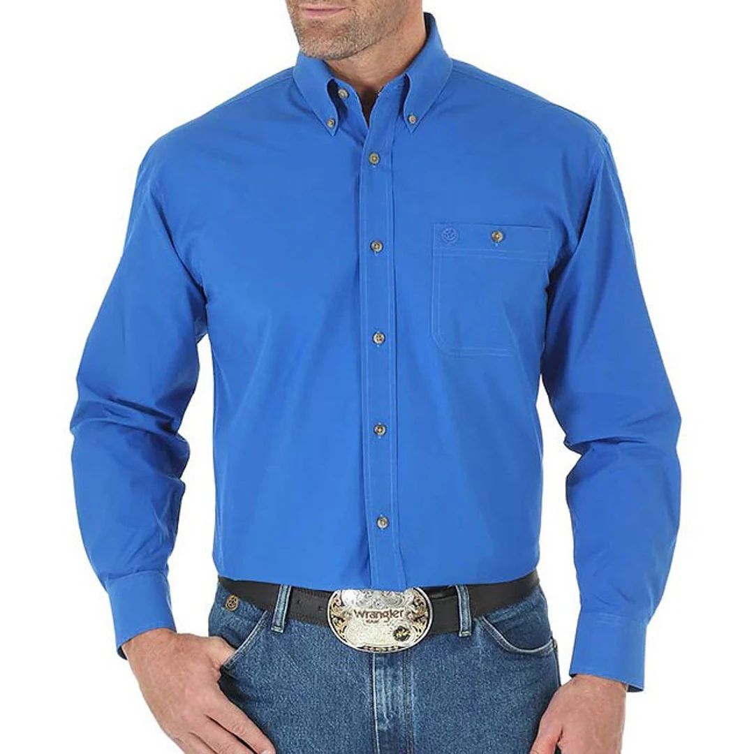 Wrangler Men's George Strait Solid Button-Down Shirt