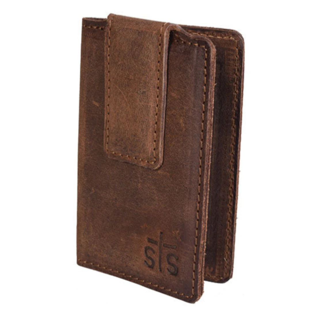 STS Ranchwear Men's Foreman Leather Money Clip Cardholder