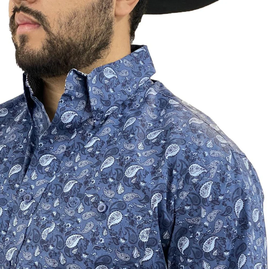 Wrangler Men's George Strait  Paisley Long Sleeve Button Shirt