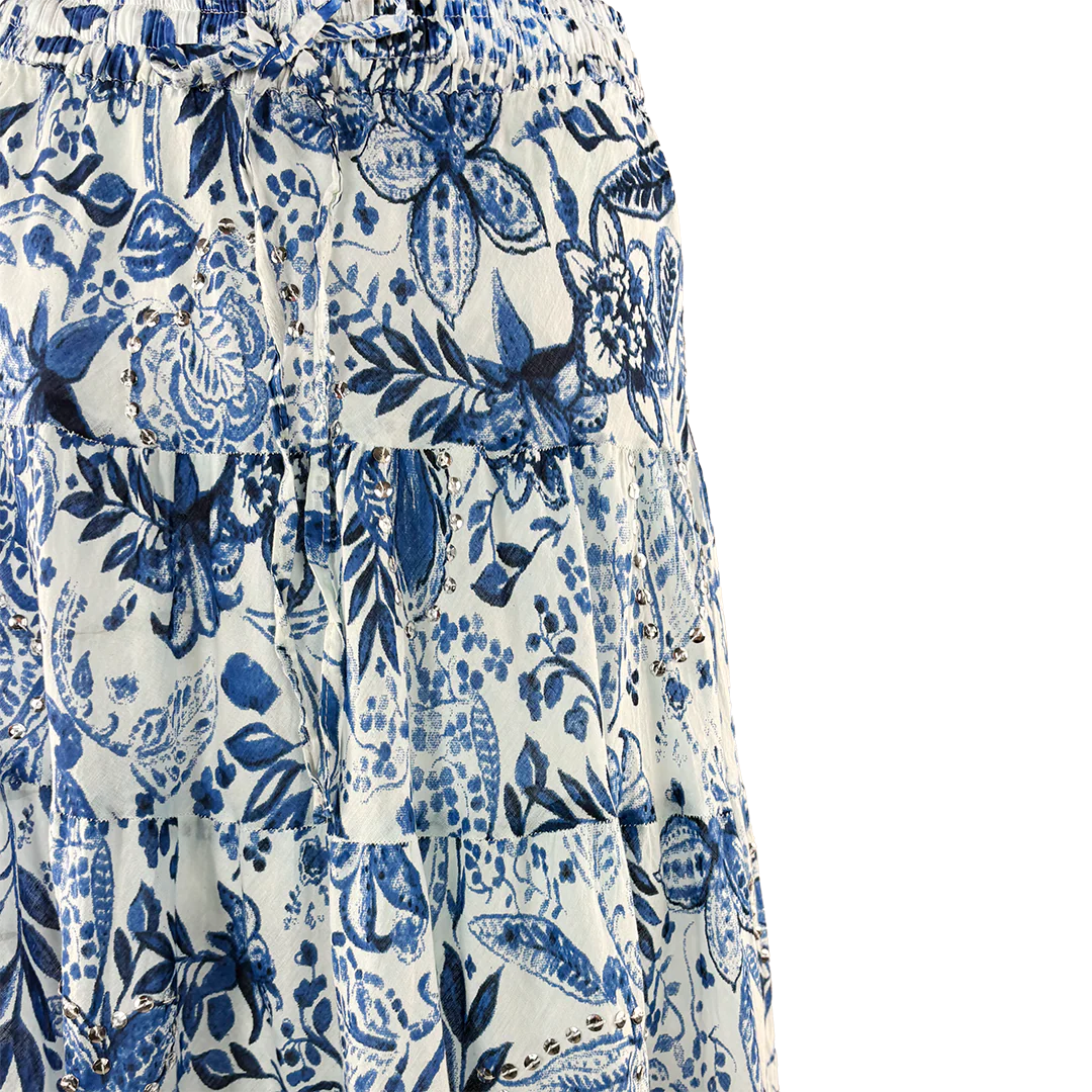 Wondrous Art Wear Women's Sequin Paisley Print 36 Maxi Skirt