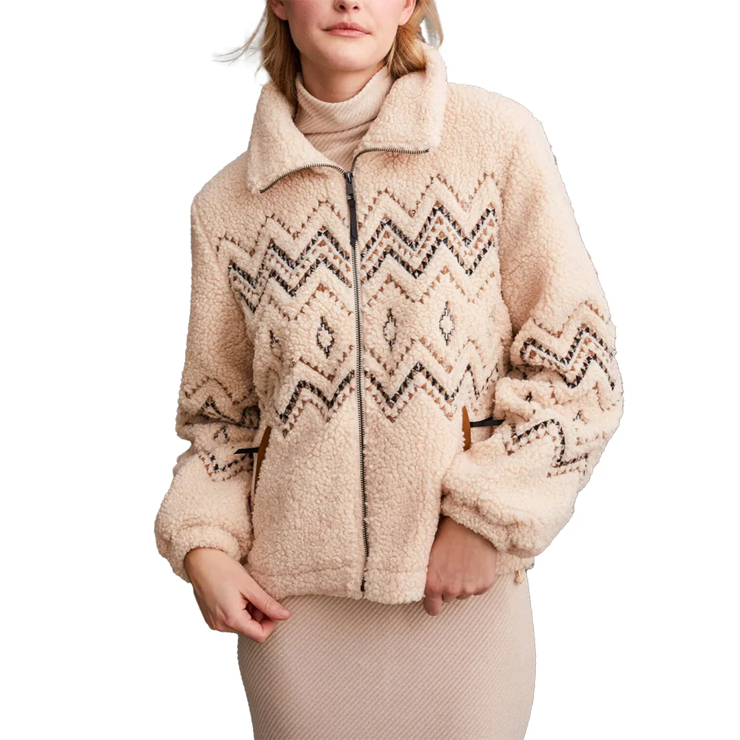 Tribal Women's Denim Aztec Embroidery Jacket