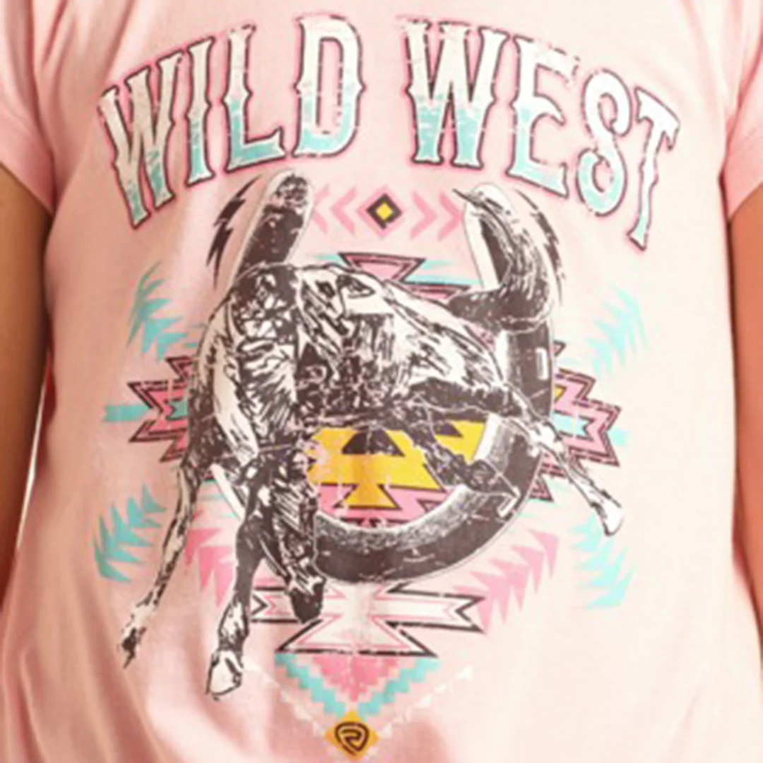 Rock & Roll Cowgirl Girls' Wild West Horse Print T-Shirt