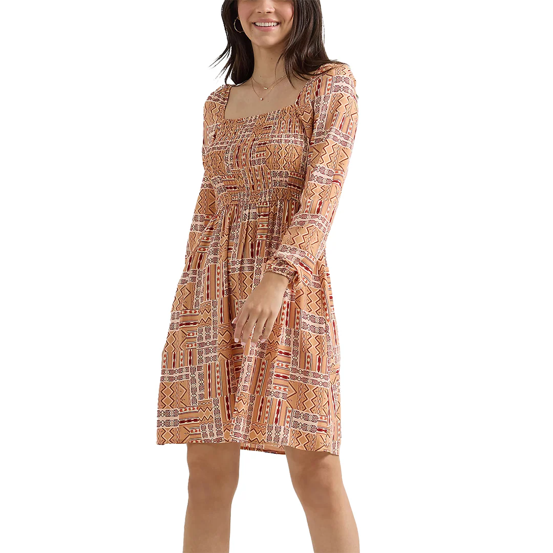 Wrangler Women's Smocked Bodice A-Line Dress