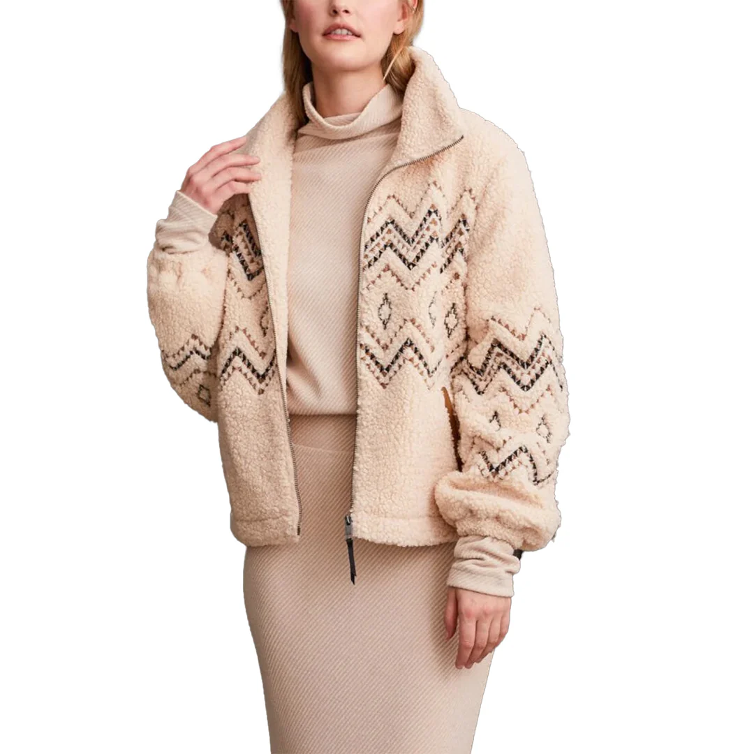 Tribal Women's Denim Aztec Embroidery Jacket