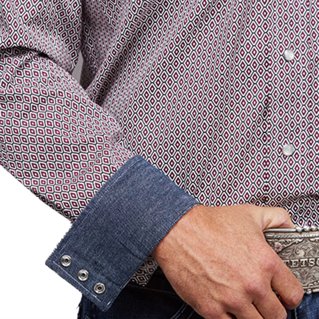Stetson Men's Rhombus Diamond Snap Print Shirt