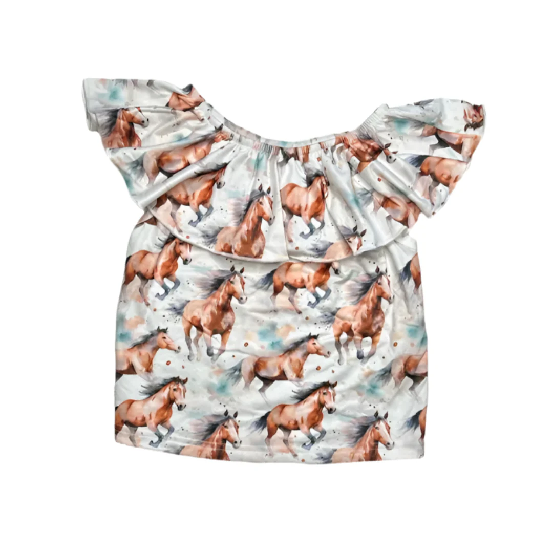 Shea Baby Toddler Girls' Running Horse Sleeveless Top