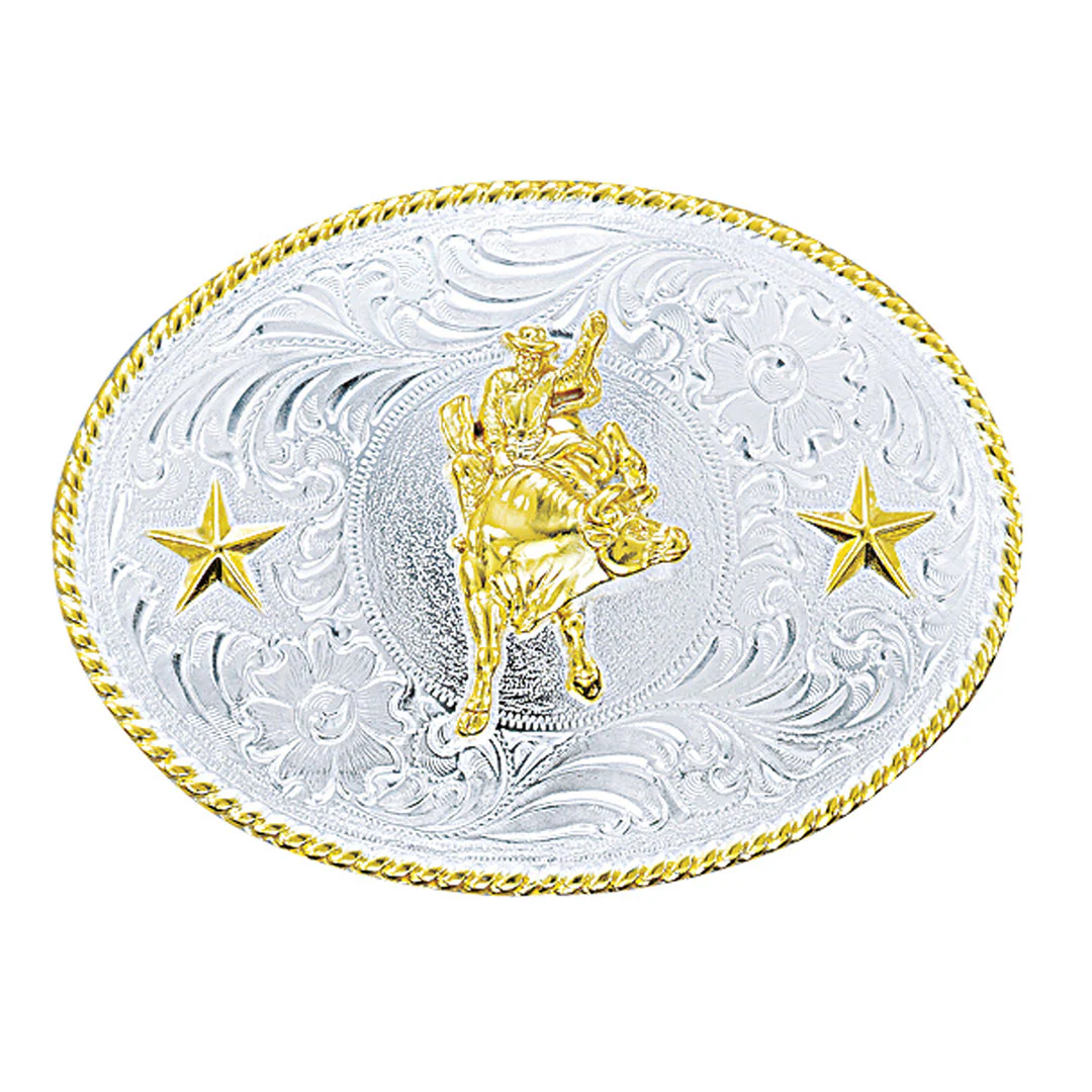 Nocona Men's Stars & Bull Rider Oval Buckle
