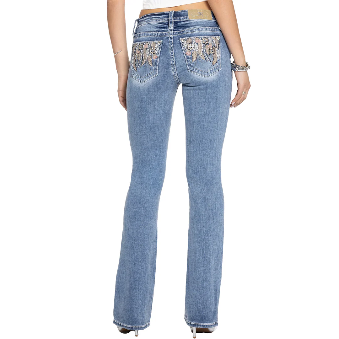 Miss Me Women's Sariya Floral Bootcut Jeans