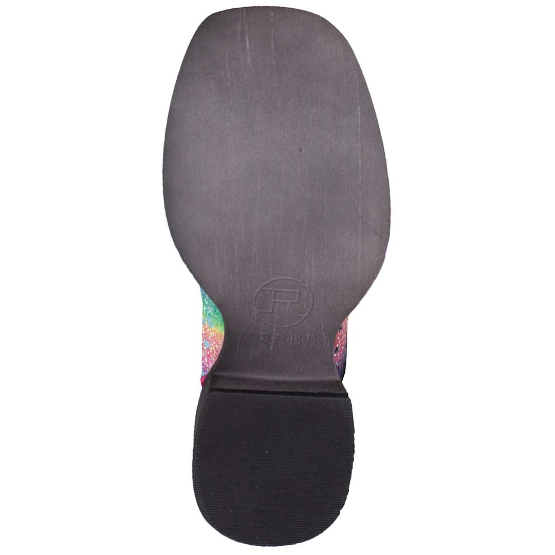 Roper Girls' Rainbow Glitter Cowgirl Boots