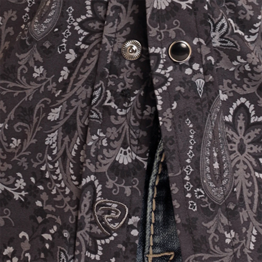 Rock & Roll Denim Boys' Paisley Long Sleeve Snap Shirt