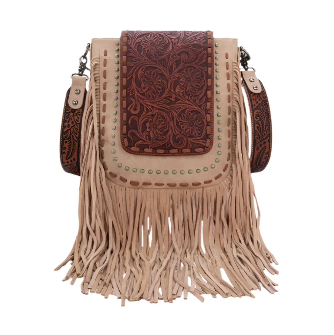 Trinity Ranch  Fringe Tooled Crossbody
