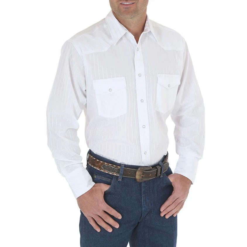 Wrangler Men's Sport Western Tonal Stripe Shirt