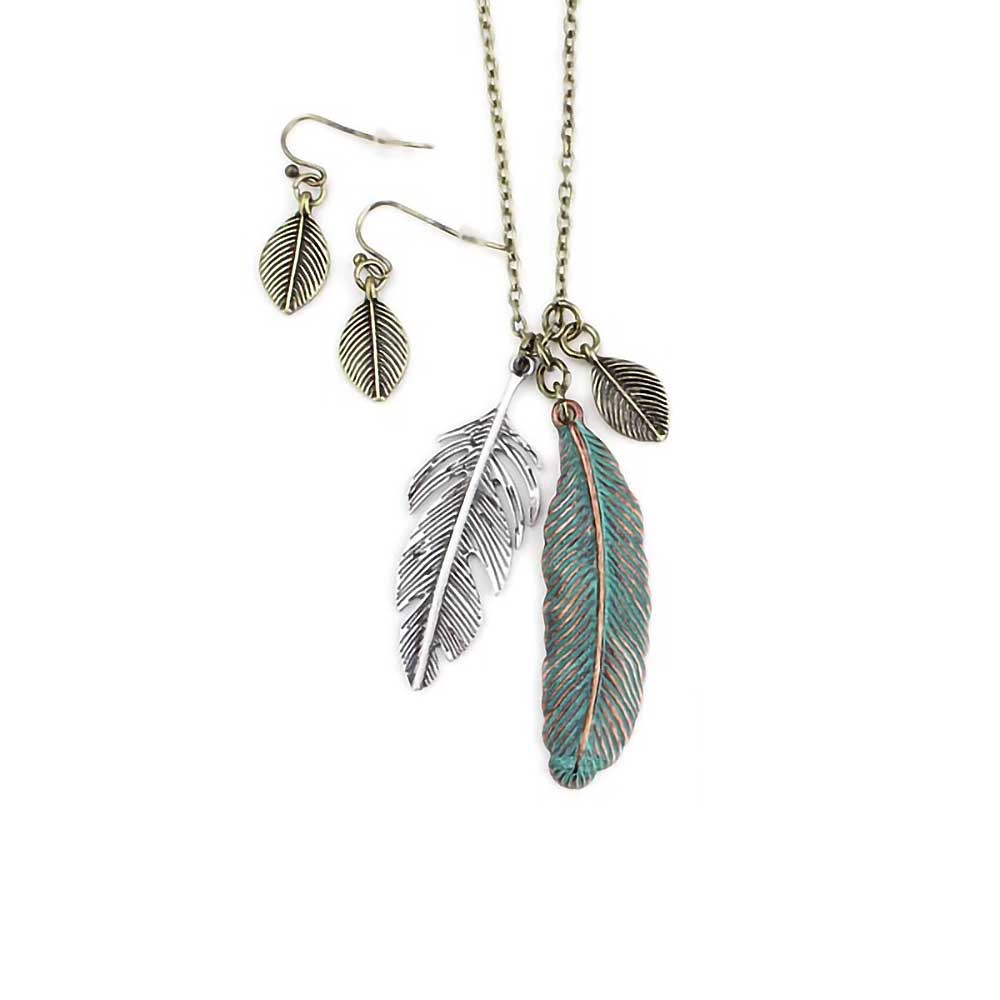 Wyo-Horse Women's Feather Jewelry Set