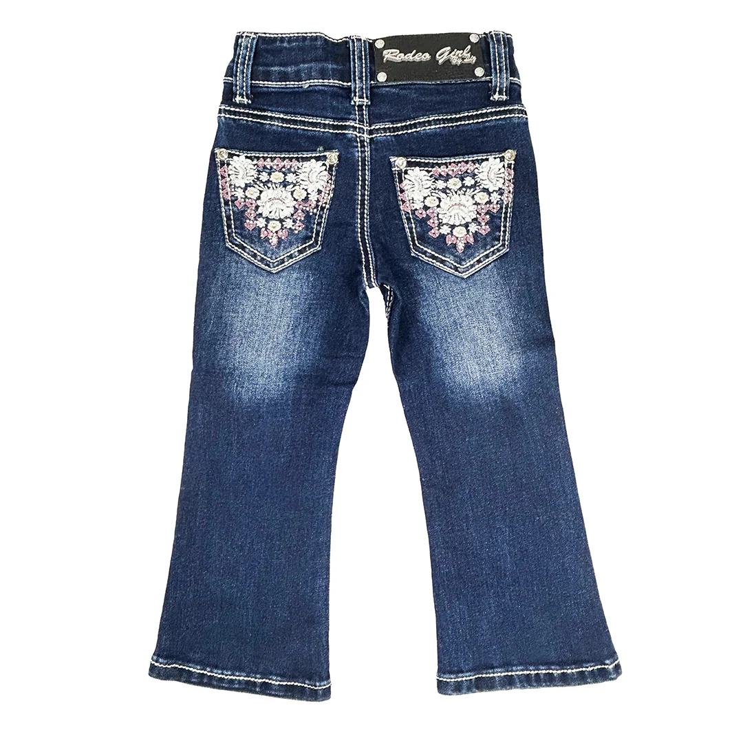 Rodeo Girl Girls' Floral Embroidery Bootcut Jeans