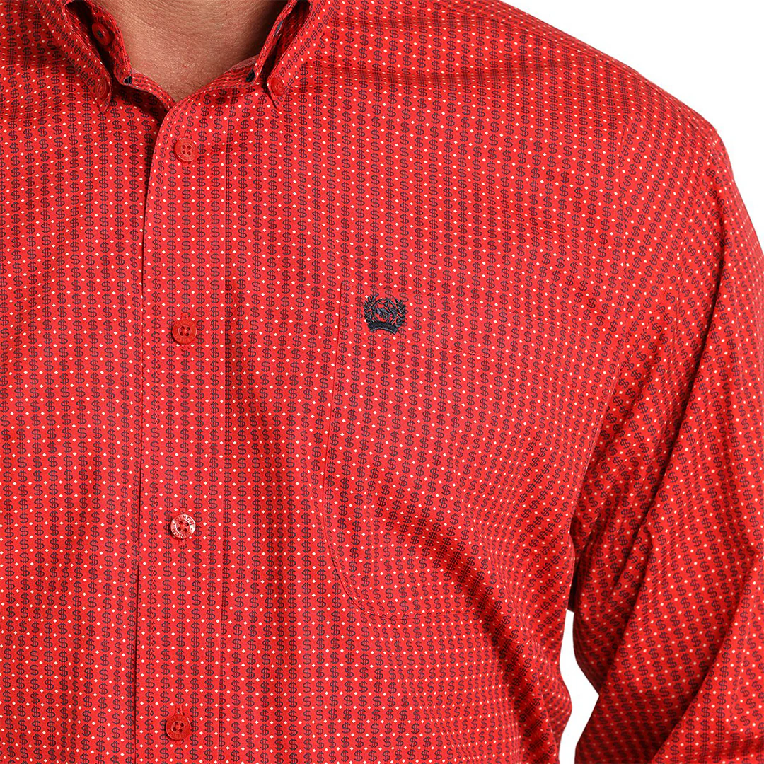 Cinch Men's  Money Print Button-Down Shirt
