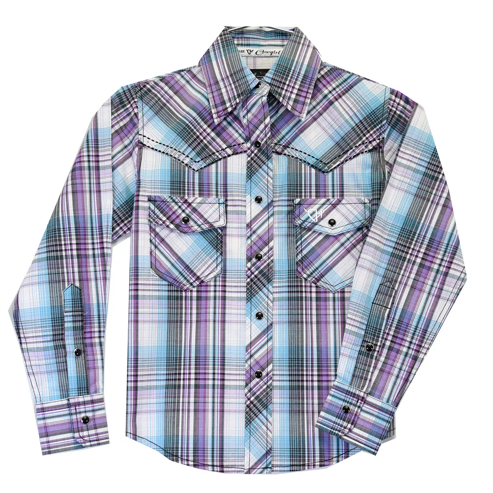 Cowgirl Hardware Girls' Plaid Shedua Western Snap Shirt