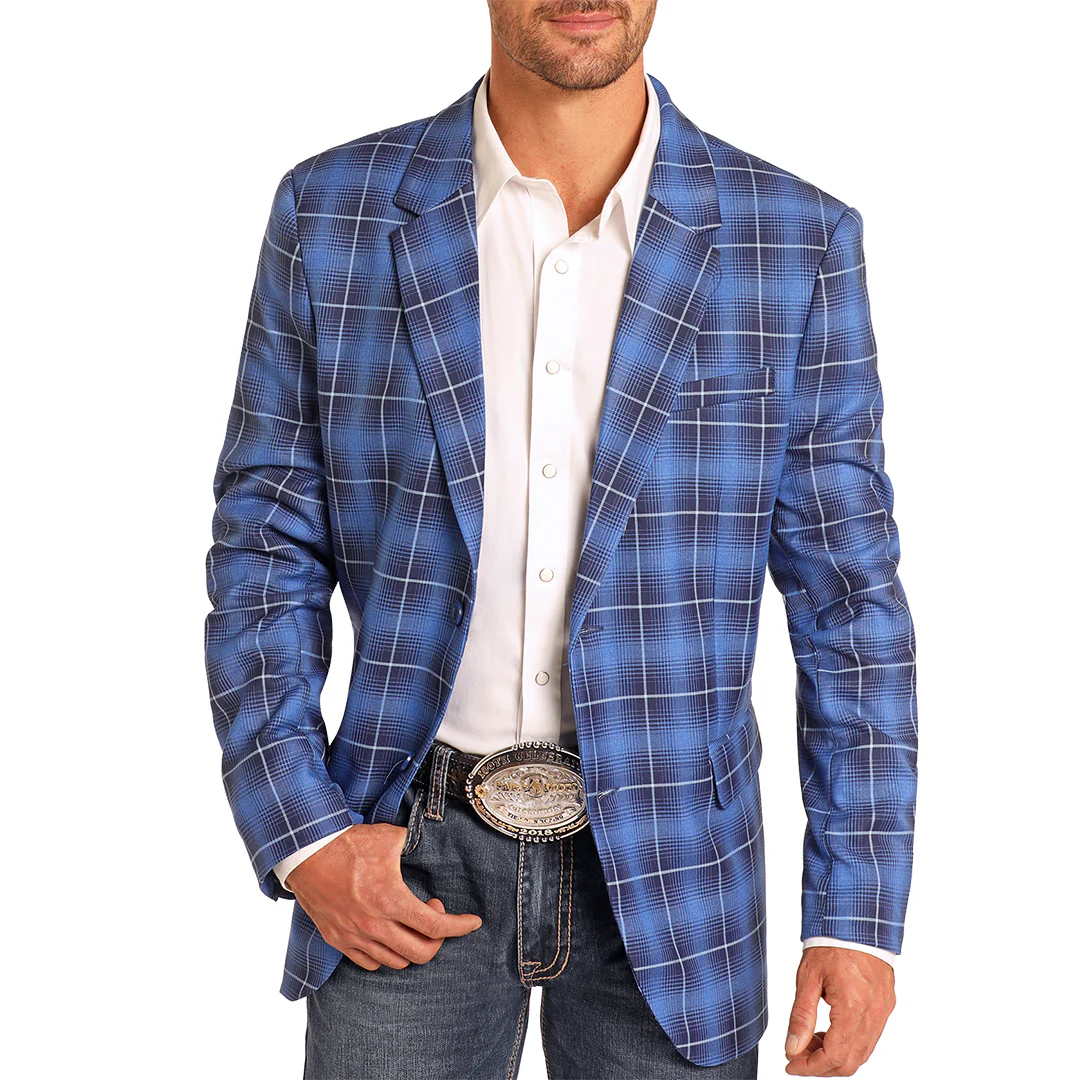 Rock & Roll Denim Men's Plaid Sport Coat