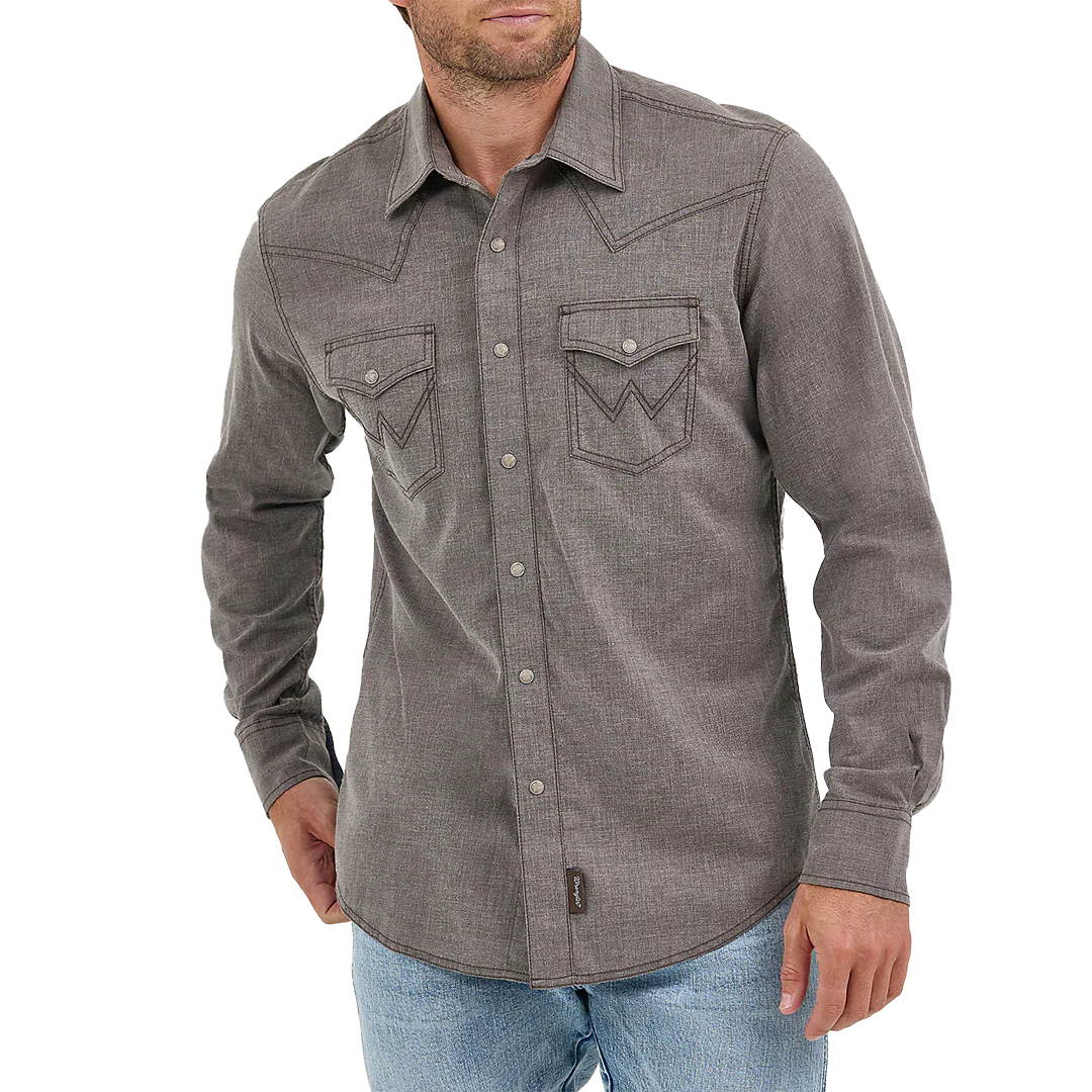 Wrangler Men's Retro Premium Long Sleeve Snap Solis Shirt