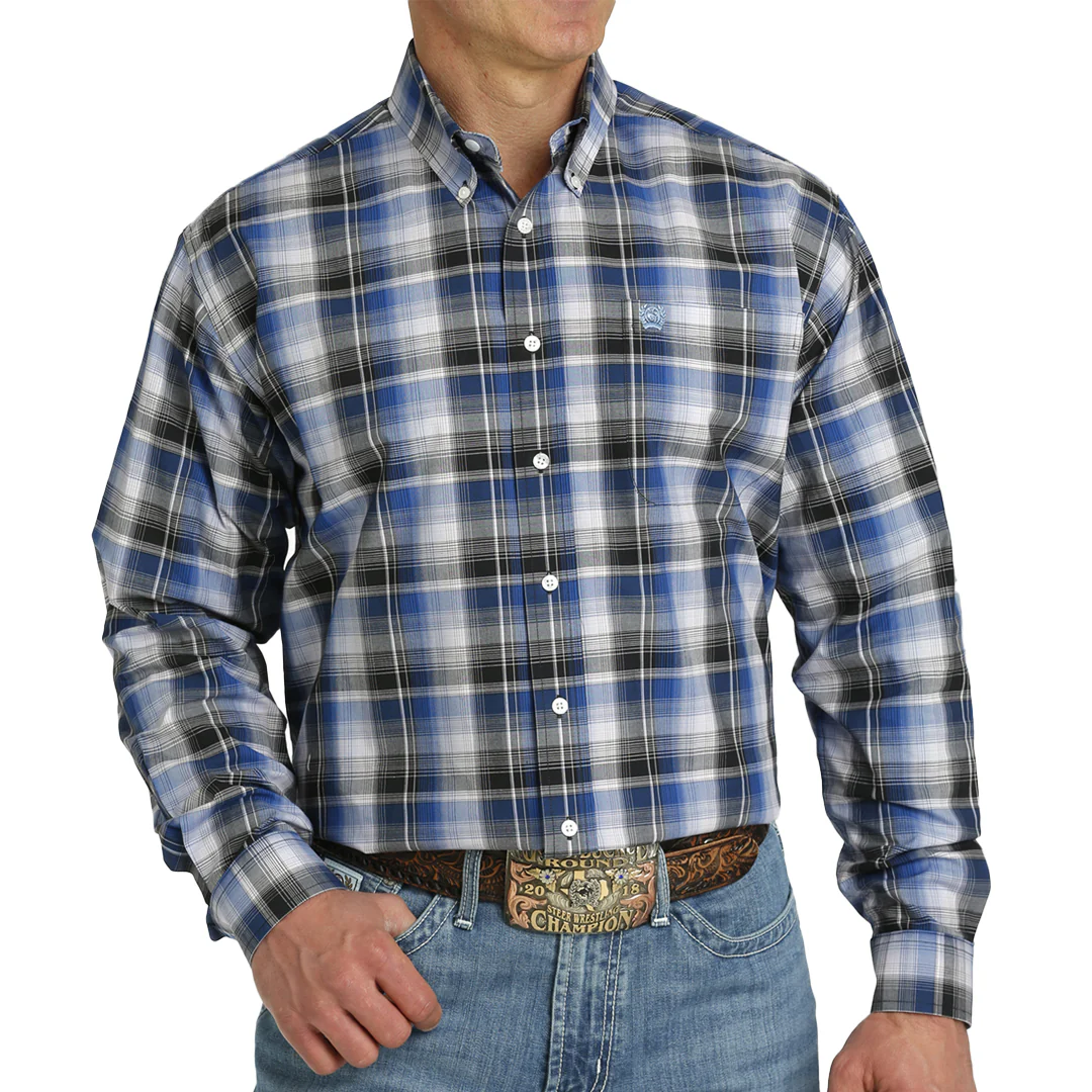 Cinch Men's Plaid Long Sleeve Button Shirt