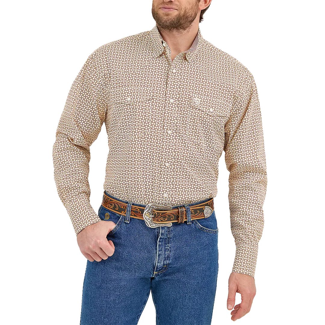 Wrangler Men's George Stra Troubadour Long Sleeve Snap Shirt