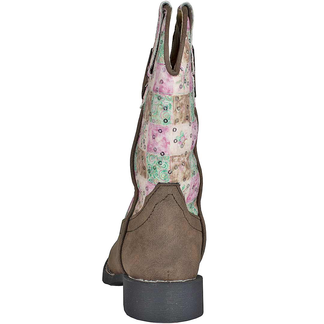 Roper Girls' Floral Shine Square Toe Cowgirl Boots