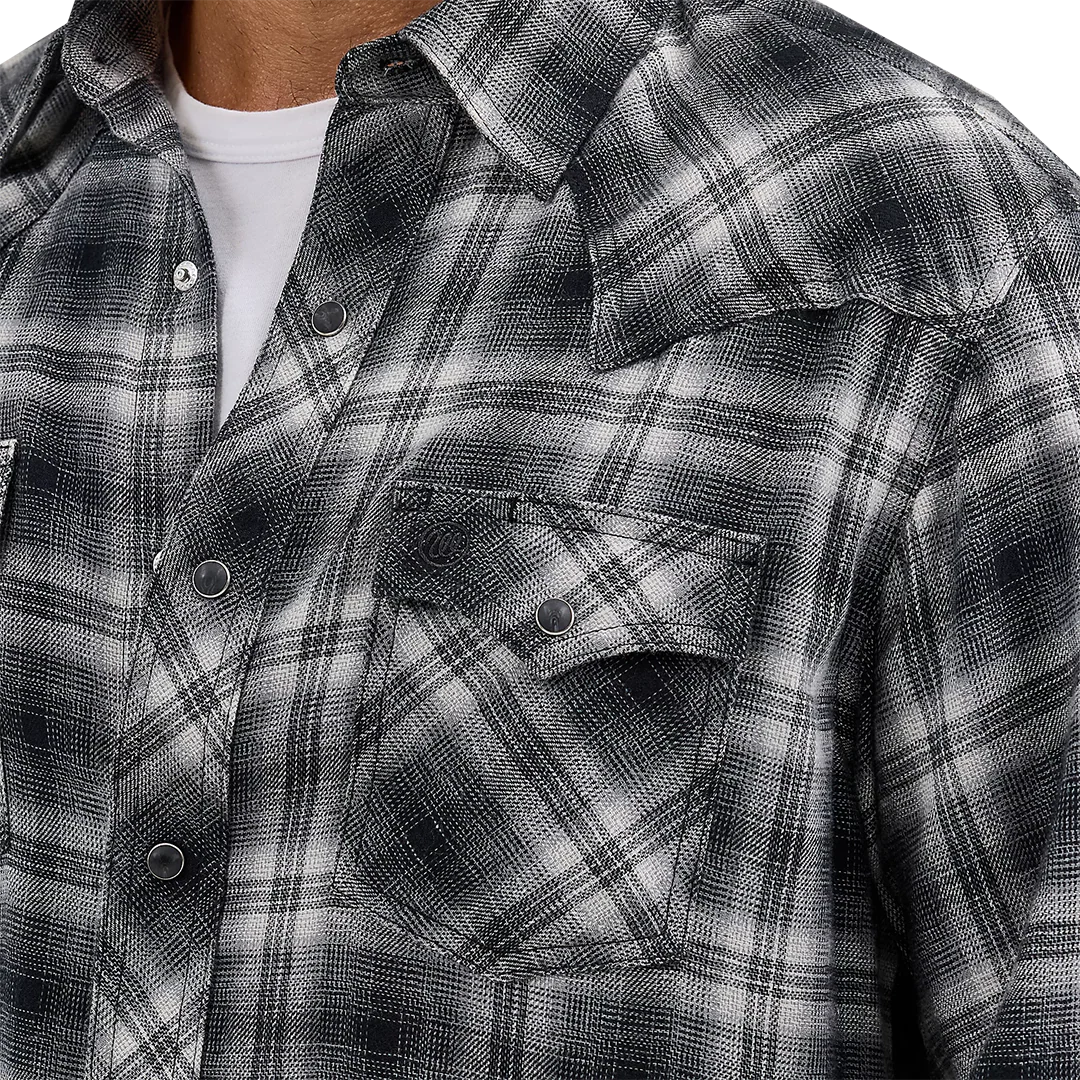 Wrangler Men's Retro Flannel Western Plaid Long Sleeve Snap Shirt