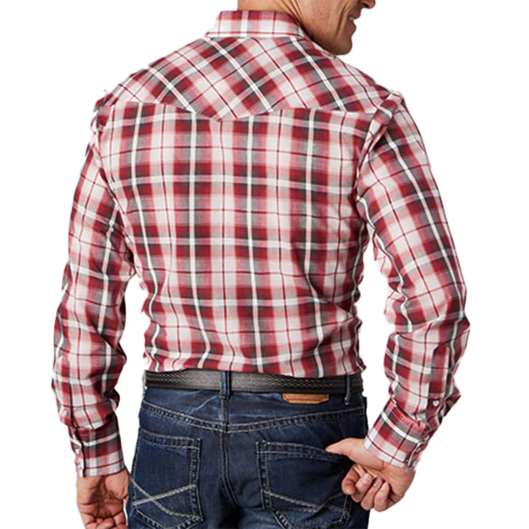 Roper Men's Plaid Long Sleeve Snap Shirt