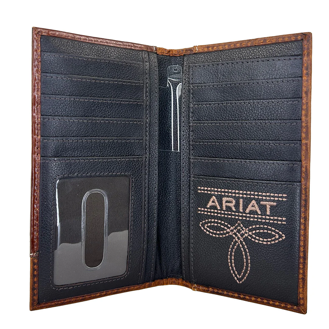 Ariat Men's Perforated Edge Distressed Rodeo Wallet