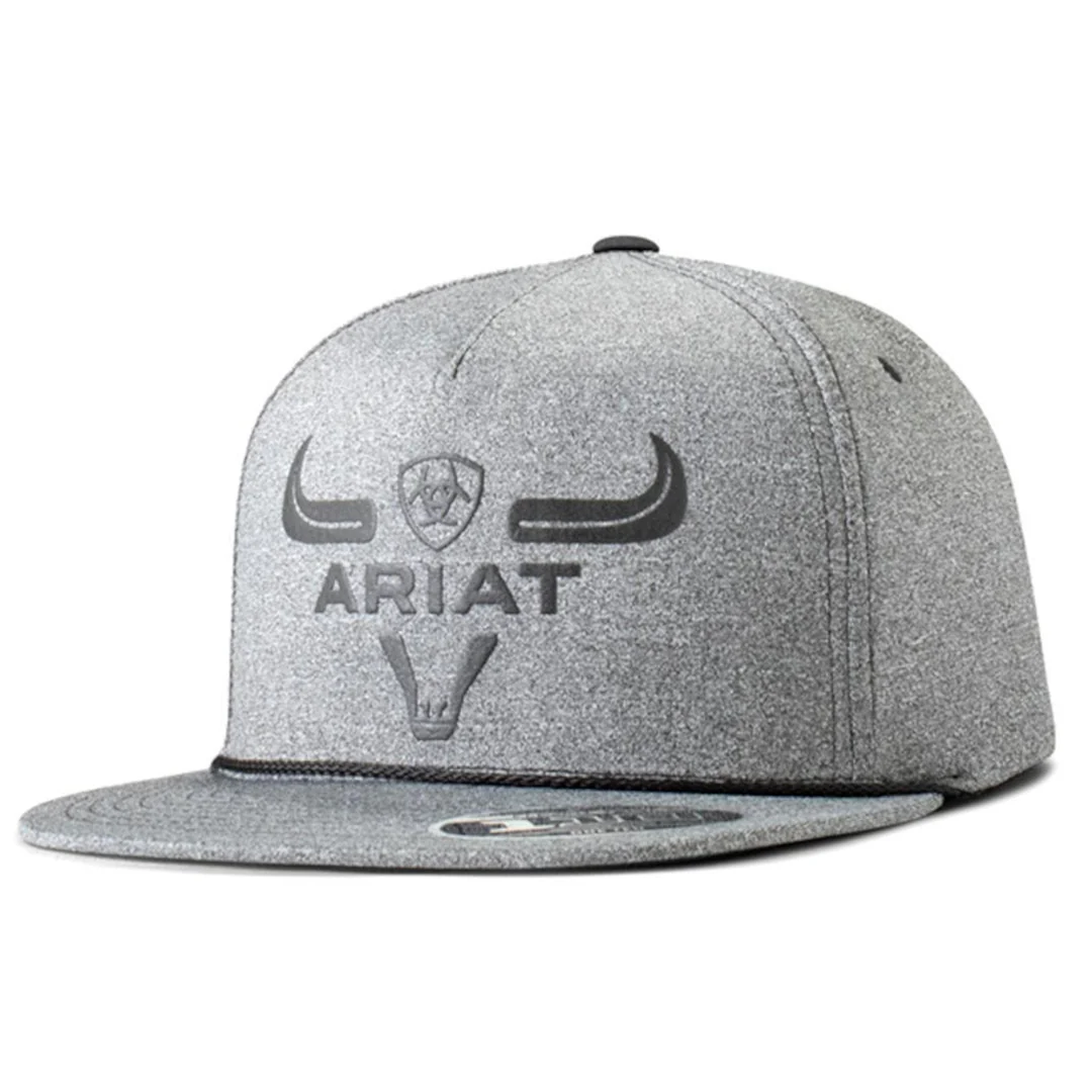 Ariat Men's Longhorn Logo Heather Black Cap