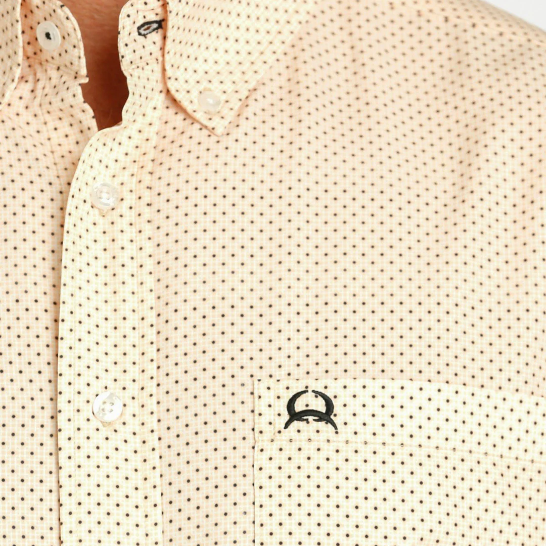 Cinch Men's ArenaFlex Short Sleeve Button-Down In Peach