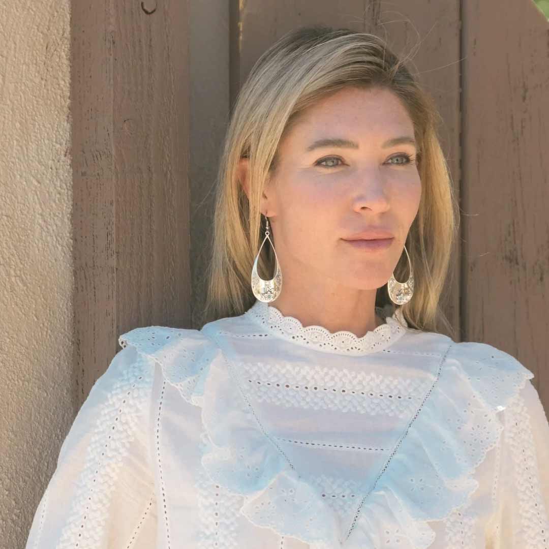 Vogt Silversmiths The Turquoise Blossom Teardrop Earrings