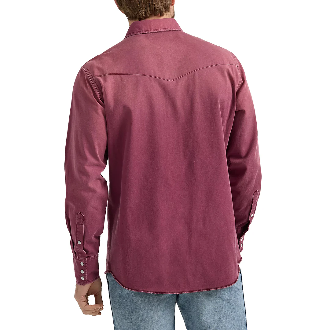 Wrangler Men's Vintage-Inspired Western Long Sleeve Snap Shirt