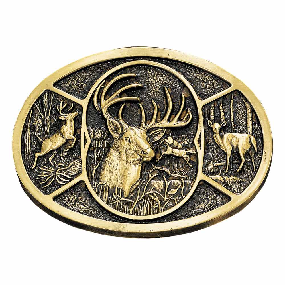 Montana Silversmiths Deer Heritage Attitude Belt Buckle