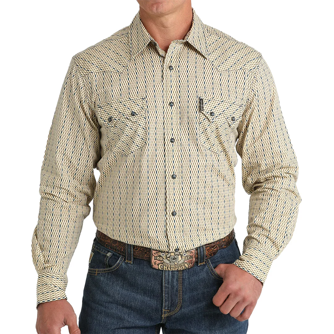 Cinch Men's Modern Fit Vintage Stripe Snap Shirt