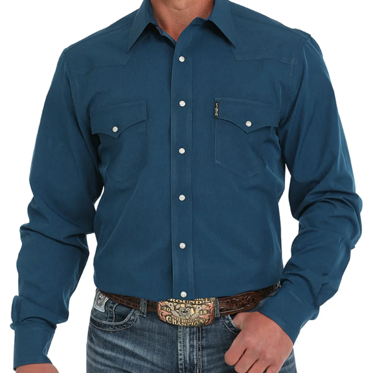Cinch Men's Solid A-Flex Long Sleeve Snap Shirt