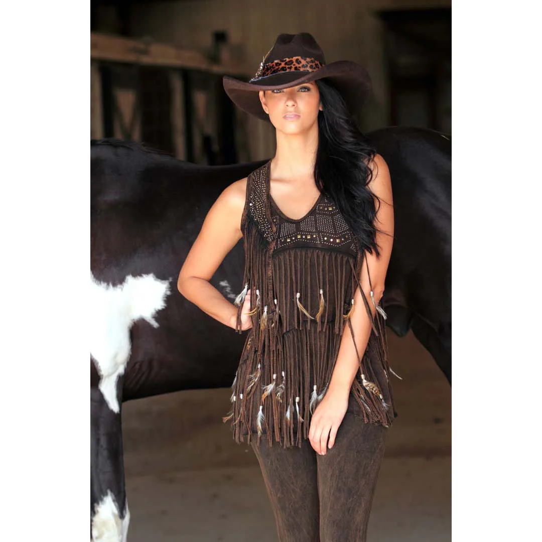 Pat Dahnke Women's Distressed Tiered Tunic Top