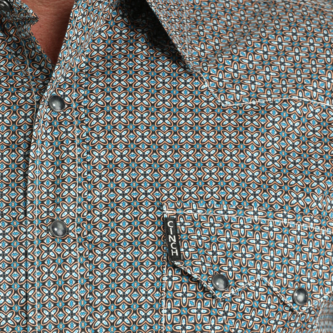 Cinch Men's Geometric Print Snap Shirt