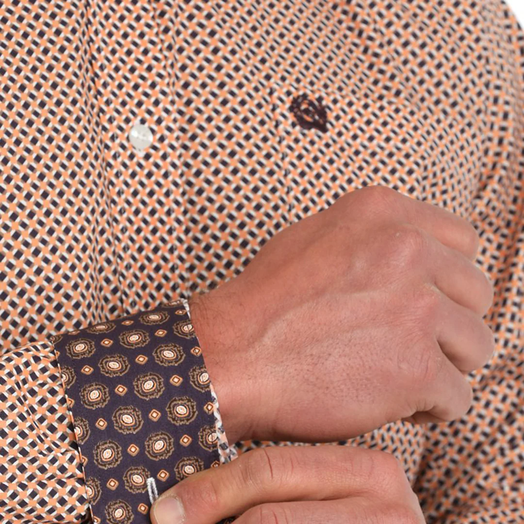 Cinch Men's Geometric Long Sleeve Button Shirt