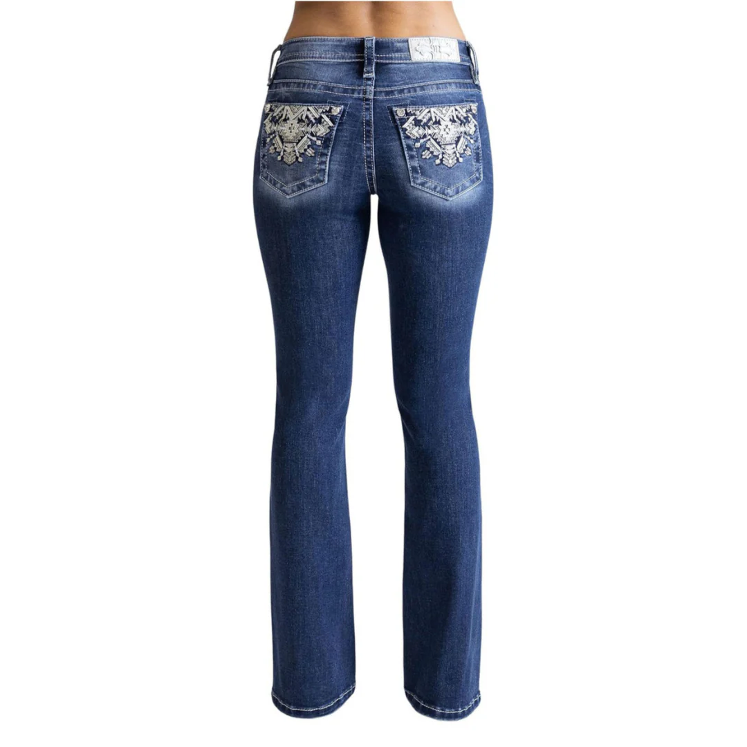 Miss Me Women's Seraphina Aztec Bootcut Jeans